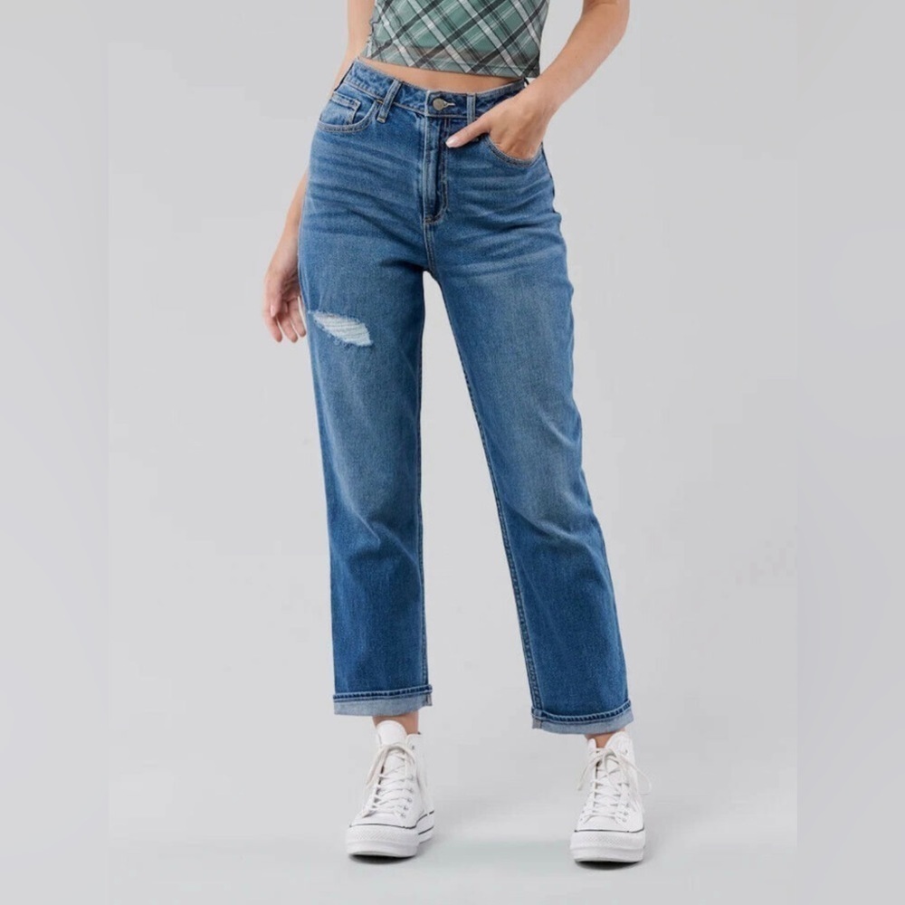 Hollister Women's Straight Leg Jeans - Blue